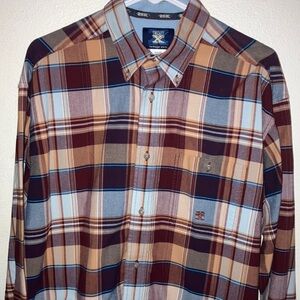 Twenty X by Wrangler Blue and‎ Brown Button Down Shirt
